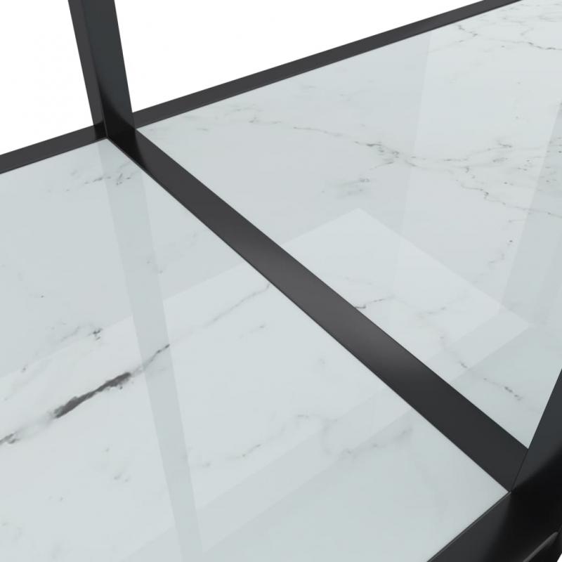 Aflastningsbord Konsolbord 140x35x75,5 cm hvidt hrdet glas , hemmetshjarta.dk