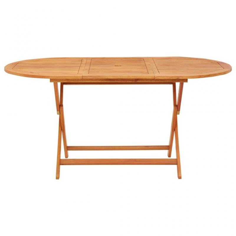 Sammenklappeligt spisebord til haven 160x85x75 cm massivt eukalyptustr , hemmetshjarta.dk