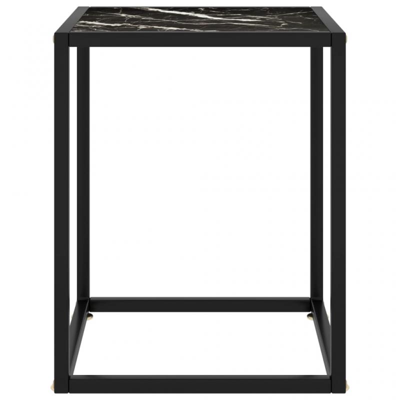 Sofabord hrdet glas sort marmorglas 40x40x50 cm , hemmetshjarta.dk