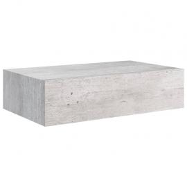 Flydende væghylde med skuffe betongrå 40x23,5x10 cm MDF , hemmetshjarta.dk