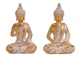 Dekoration Buddha guld 2-pack polyresin (B/H/D) 16x26x11cm , hemmetshjarta.dk