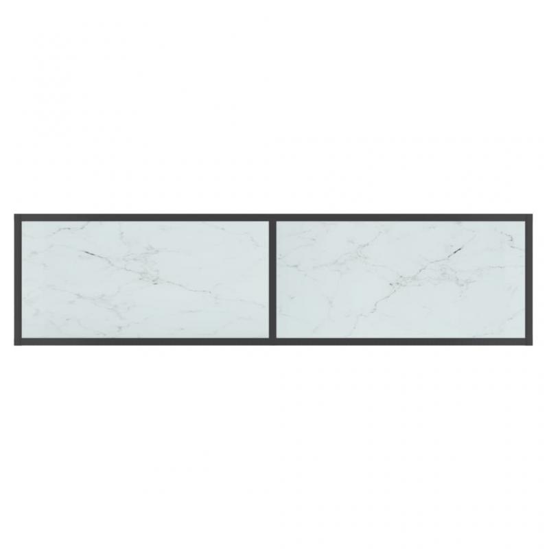 Aflastningsbord Konsolbord 140x35x75,5 cm hvidt hrdet glas , hemmetshjarta.dk