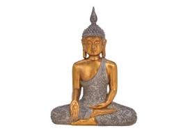 Dekoration Buddha guld polyresin (B/H/D) 23x32x12cm , hemmetshjarta.dk