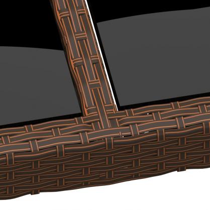 Spisebord til have 200x150x75 cm med glasplade brun rattan , hemmetshjarta.dk