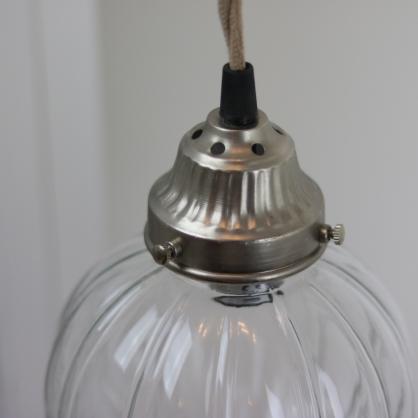 Chic Antique Lampe kugle med riller hndlavet 21 cm , hemmetshjarta.dk