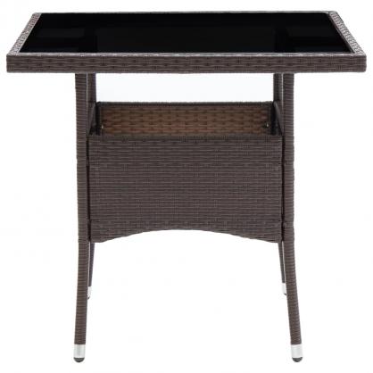 Spisebord til have 80x80x75 cm brun kunstrattan , hemmetshjarta.dk
