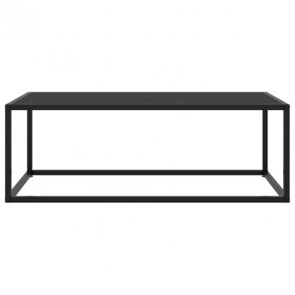 Sofabord 100x50x35 cm sort med sort glas , hemmetshjarta.dk