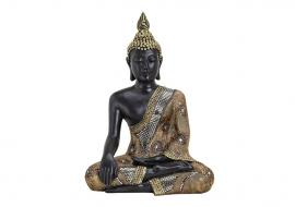 Dekoration Buddha XL sort guld polyresin (B/H/D) 32x45x20 cm , hemmetshjarta.dk