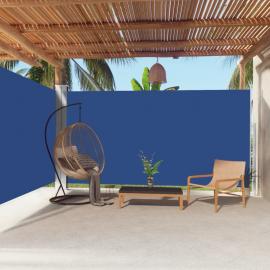 Udtrækkeligt sidemarkise til terrasse blå 200x600 cm dobbelt , hemmetshjarta.dk