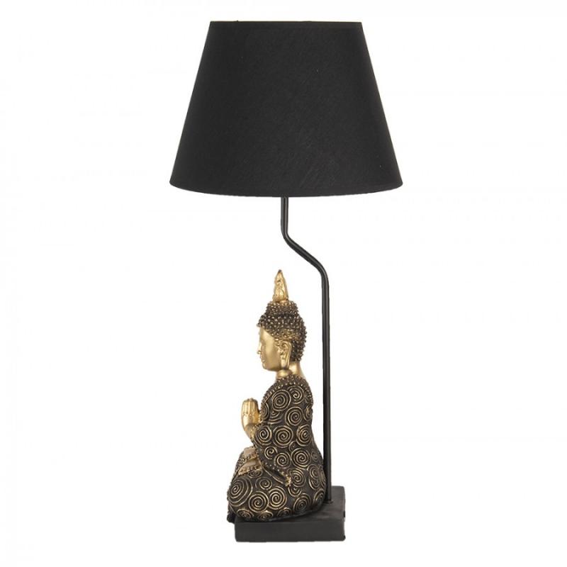 Bordlampe  28x60 Cm Guldfarvet Sort Polyresin Skrivebordslampe , hemmetshjarta.dk