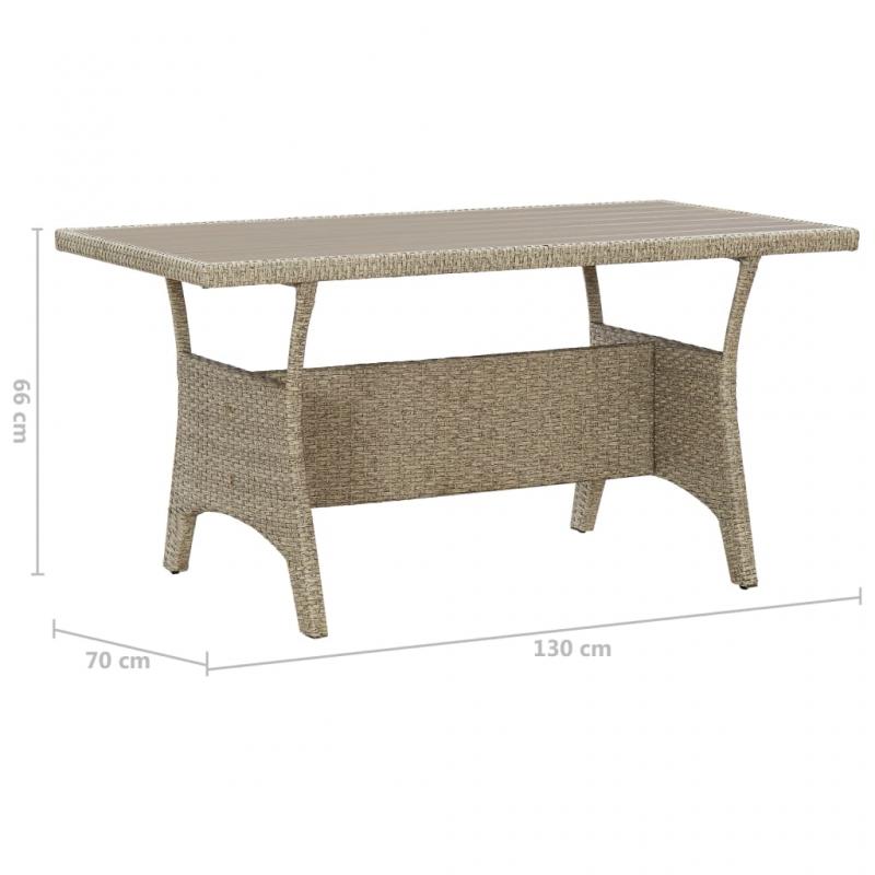 Spisebord til have 130x70x66 cm gr kunstrattan , hemmetshjarta.dk