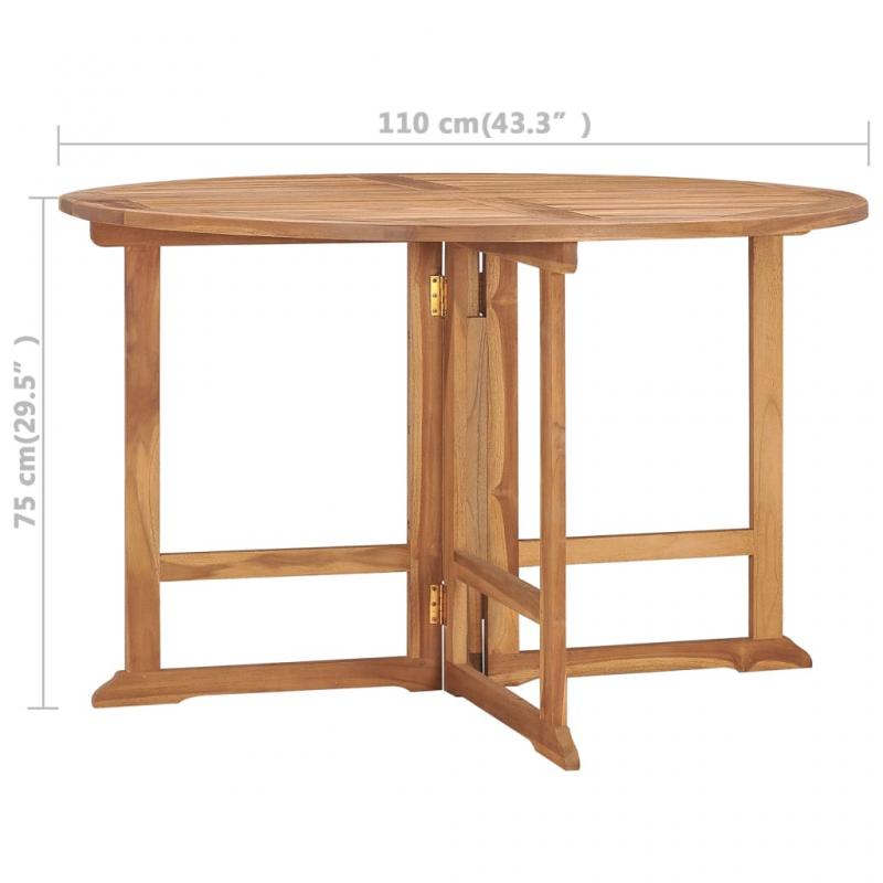 Sammenklappeligt spisebord til have  110x75 cm massiv teaktr , hemmetshjarta.dk