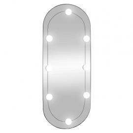 Vægspejl med LED-belysning oval 30x70 cm glas , hemmetshjarta.dk