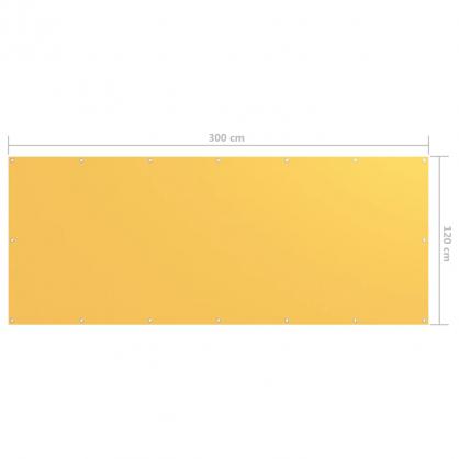 Balkonskrm gul 120x300 cm oxford stof , hemmetshjarta.dk