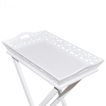 Sidebord med bakke hvid , hemmetshjarta.dk
