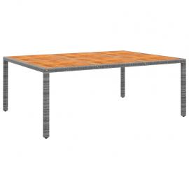 Spisebord til have 200x150x75 cm akacietræ og syntetisk rattangrå , hemmetshjarta.dk