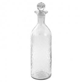 Dekorativ flaske med prop Ø 10x H 36 cm Gennemsigtigt glas , hemmetshjarta.dk