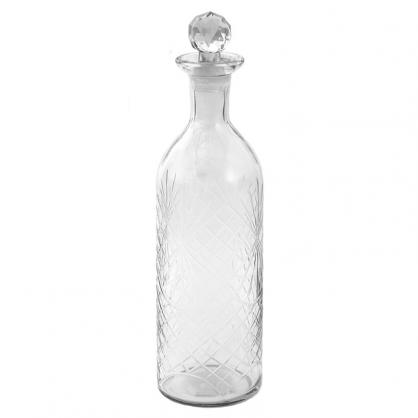 Dekorativ flaske med prop  10x H 36 cm Gennemsigtigt glas , hemmetshjarta.dk