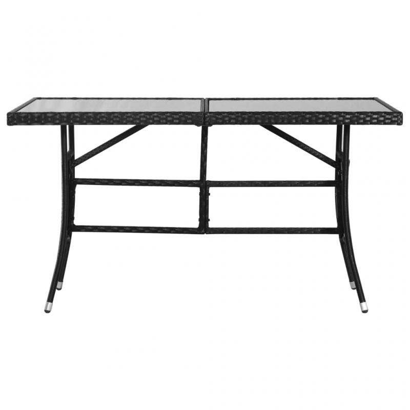 Spisebord til have 140x80x74 cm sort kunstrattan , hemmetshjarta.dk