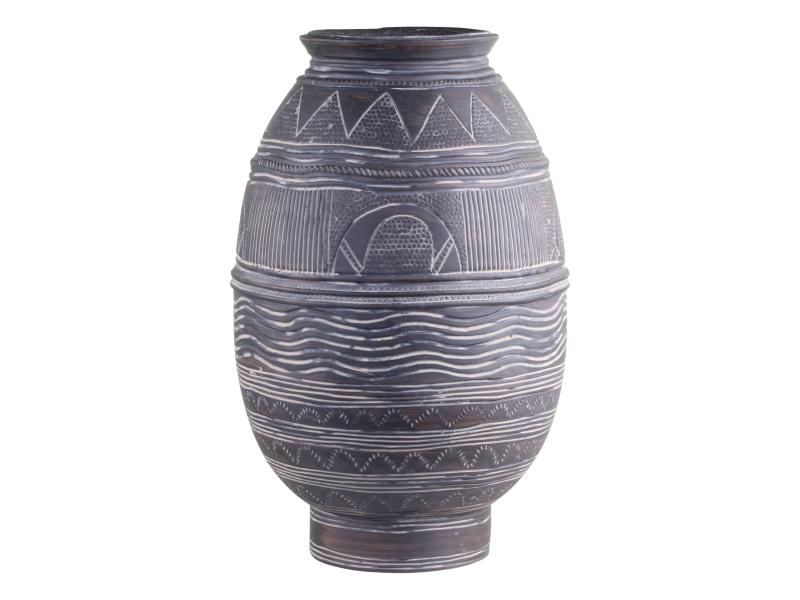 Vase med antikt ku lmnster H42,5/D27 cm , hemmetshjarta.dk