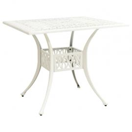 Sofabord til have 90x90x73 cm hvid støbt aluminium , hemmetshjarta.dk