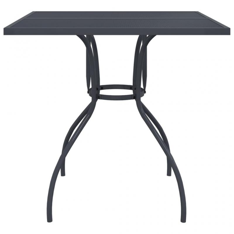 Spisebord til have 80x80x72,5 cm stlnet antracit , hemmetshjarta.dk