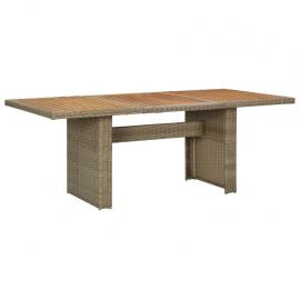 Spisebord til have 200x100x74 cm brun kunstrattan , hemmetshjarta.dk