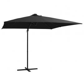 Frithængende parasol med stang og LED sort 250x250 cm , hemmetshjarta.dk