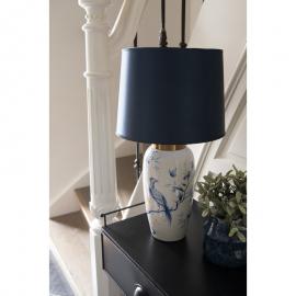 Bordlampe Ø 30x55 cm Hvid Blå Keramik , hemmetshjarta.dk