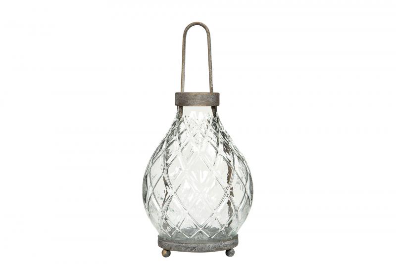 A Lot Dekoration - Lanterne Lyselygte Glas Lyric 12x16x26cm , hemmetshjarta.dk