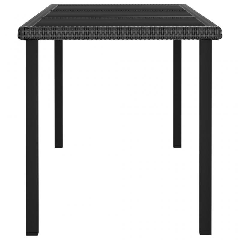 Spisebord til have 180x70x73 cm sort kunstrattan , hemmetshjarta.dk