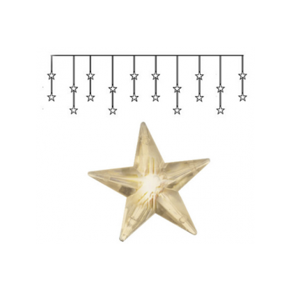 Dekorationskde EL Lysgardin Star Varmhvid 20 Lys 180x40cm , hemmetshjarta.dk