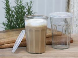 Fransk latte Glas m. riller H14/Ø9,5 cm / 500 ml 1 st , hemmetshjarta.dk