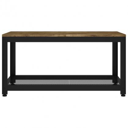Sofabord 90x40x45 cm lysebrunt og sort MDF og jern , hemmetshjarta.dk