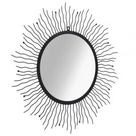 Vægspejl sol 80 cm sort , hemmetshjarta.dk