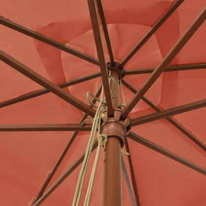Parasol med trstang 300x300x273 cm terracotta , hemmetshjarta.dk