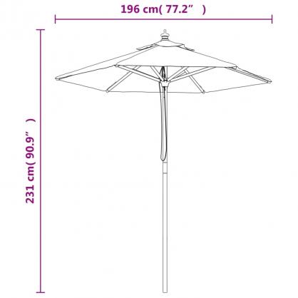 Parasol med trstang 196x231 cm grn , hemmetshjarta.dk