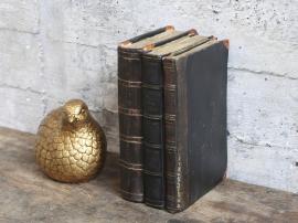 Gl. franske Bøger til deko H17,5/L12/B8 cm antique brun , hemmetshjarta.dk