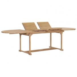 Spisebord til haven kan udvides (180-280)x100x75 cm massiv teaktræ oval , hemmetshjarta.dk