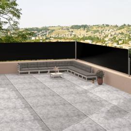 Udtrækkeligt sidemarkise til terrasse sort 117x1200 cm dobbelt , hemmetshjarta.dk