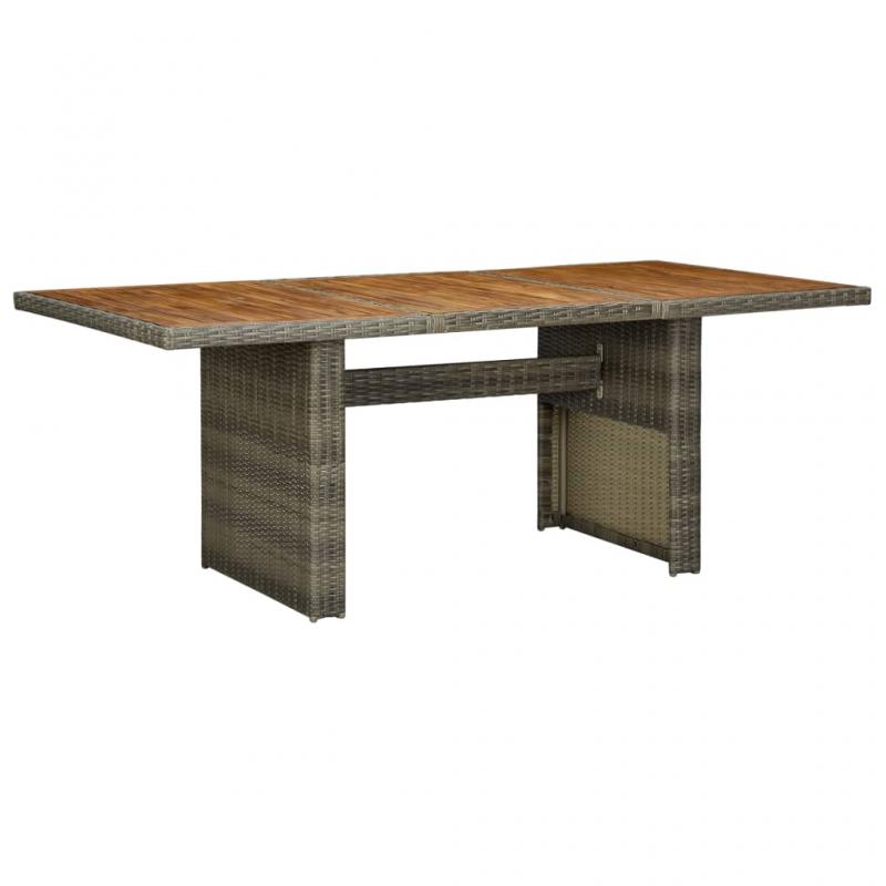 Have spisebord 200x100x74 cm brun kunstrattan og massivt akacietr , hemmetshjarta.dk