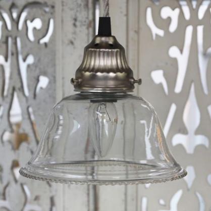 Chic Antique Lampe med perleglas hndlavet 17 cm , hemmetshjarta.dk