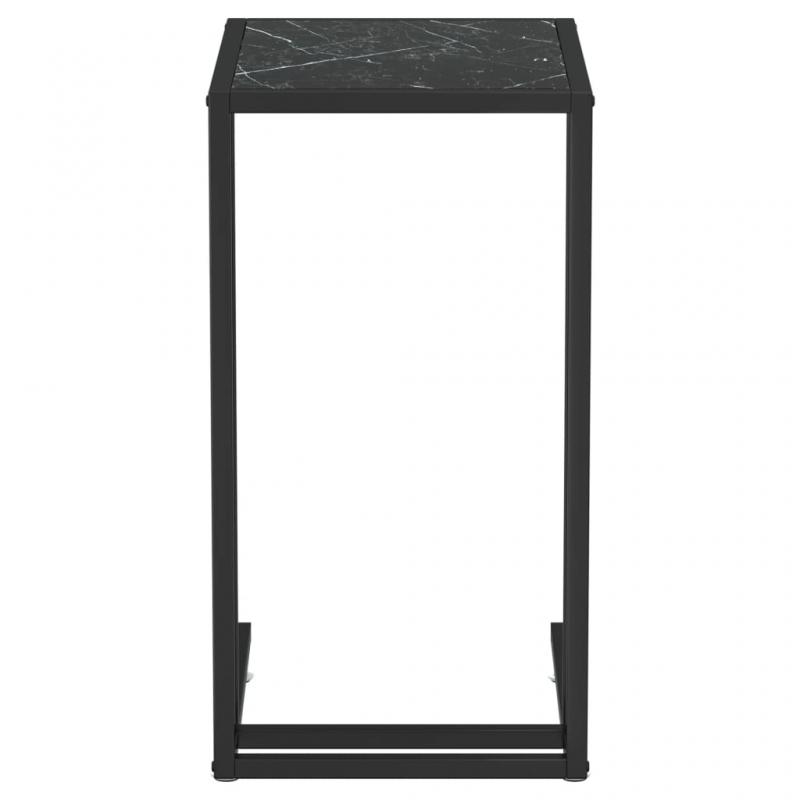 Sidebord 50x35x65 cm sort marmor hrdet glas , hemmetshjarta.dk
