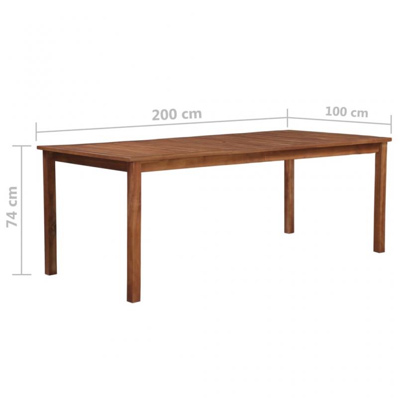 Spisebord til have 200x100x74 cm massivt akacietr , hemmetshjarta.dk