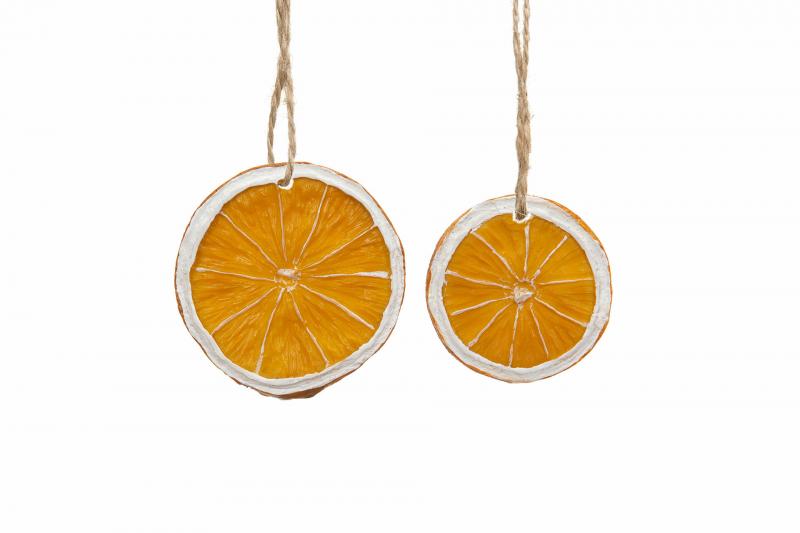 A Lot Dekoration - Pynt Appelsinskiver vedhng Mix Poly 4,5 6cm 2-pak , hemmetshjarta.dk