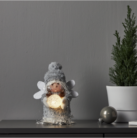 Julepynt LED Joylight Angel 20 cm Grå , hemmetshjarta.dk