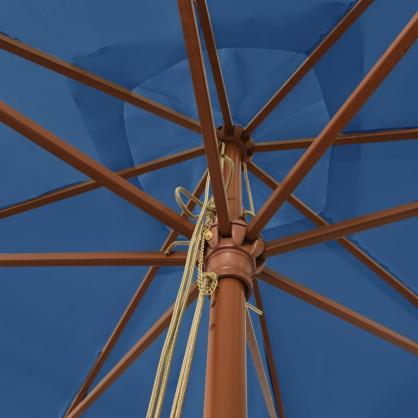 Parasol med trstang 300x300x273 cm azurbl , hemmetshjarta.dk