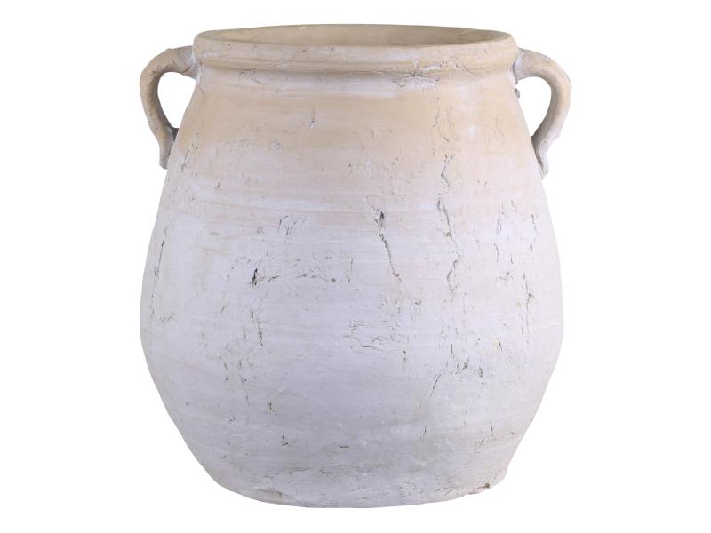 Vase til dekoration antik creme lagdelt H35/L34,5/B33 cm , hemmetshjarta.dk