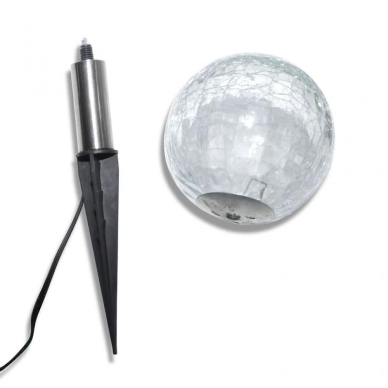 Solcellelampe med jordspyd 3 LED rund solcelle , hemmetshjarta.dk