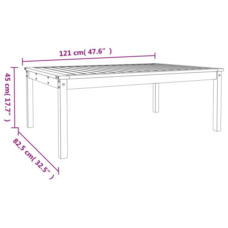 Spisebord til have 121x82,5x45 cm massiv fyrretr , hemmetshjarta.dk